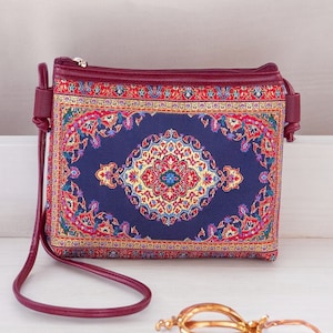 Porte-monnaie en forme de tapis, sac kilim, sac à bandoulière bohème, petit sac à bandoulière, sacs à bandoulière, motif de sac à bandoulière, motif de sac hippie, sac à bandoulière bohème