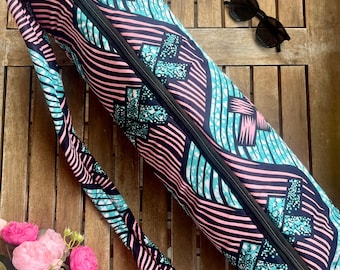 Handmade Kitenge Yoga Mat Bag, African Print Tote