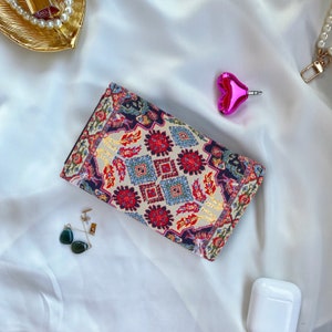 Bolsa art déco, carteira de tapeçaria floral, carteira de carpete Aladdin, bolsa vitoriana com estampas kilim, bolsa de carpete, carteira feminina, carteira de tecido