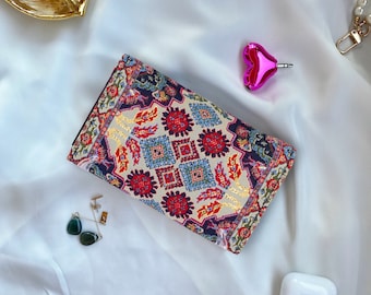 Art deco purse, Floral tapestry wallet, Aladdin carpet wallet, Victorian purse with kilim prints, Carpet purse, Womens wallet, Fabric wallet