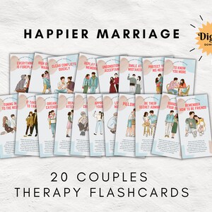 Flashcards voor koppeltherapie, afdrukbare relatierevalidatie, huwelijksadvies digitale download, counselingkaarten voor koppels, INSTANT DOWNLOAD