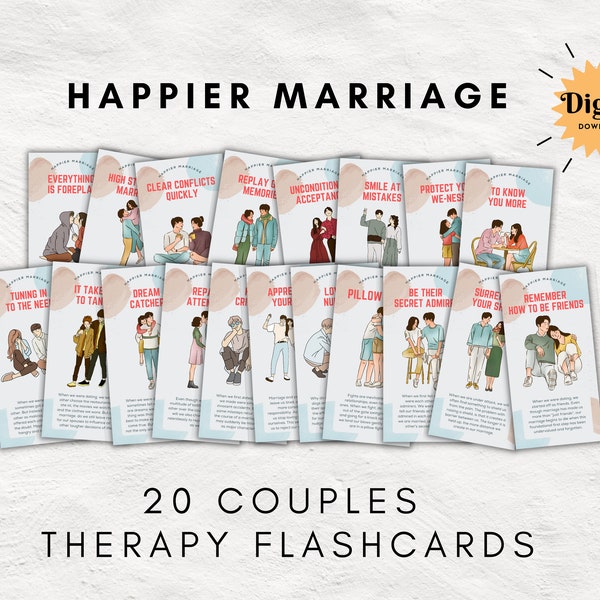 Couples Therapy Flashcards, Relationship Rehab Printable, Marriage Advice Digital Download, Couples Counseling Cards,  INSTANT DOWNLOAD