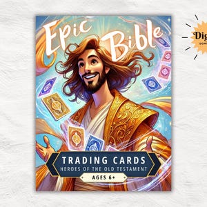 100 Printable Bible Trading Cards | Old Testament Character Collection | Christian Sunday School Teaching Aid and Reward | Bag Tags | Gospel
