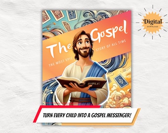 Folleto evangelístico en formato de cómic para imprimir / Guía a los niños a Cristo con confianza / Herramienta de evangelización divertida y llena de fe para todas las edades / Descargable