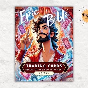 100 Printable Bible Trading Cards | New Testament Character Collection | Christian Sunday School Teaching Aid and Reward | Bag Tags | Gospel