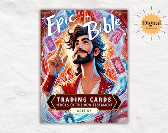 100 Printable Bible Trading Cards | New Testament Character Collection | Christian Sunday School Teaching Aid and Reward | Bag Tags | Gospel