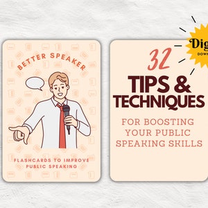 Public Speaking Improvement Tips and Techniques Flashcards | Communicate with Confidence | Lessons in Public Speaking | PRINTABLE