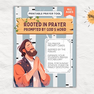 Arbre de prière : Cartes d'invite de prière chrétienne inspirées des Psaumes | Jeu imprimable pour tous les âges | Outil de prière chrétienne pour les églises et les familles