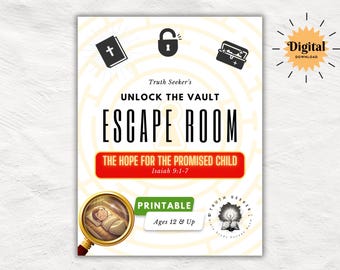 Bible Study Christmas Escape Room for Teens – Isaiah 9 Game | Youth Group Printable | Christian Christmas Activity | Inductive Study Tool