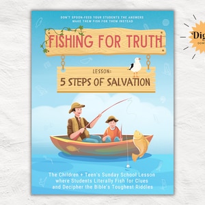 Fishing for Truth | Children and Youth Sunday School | 5 Steps of Salvation | Lesson and Game | Gospel Tract | Romans Road | Bible Lesson