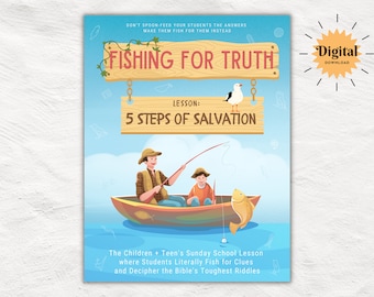 Fishing for Truth | Children and Youth Sunday School | 5 Steps of Salvation | Lesson and Game | Gospel Tract | Romans Road | Bible Lesson
