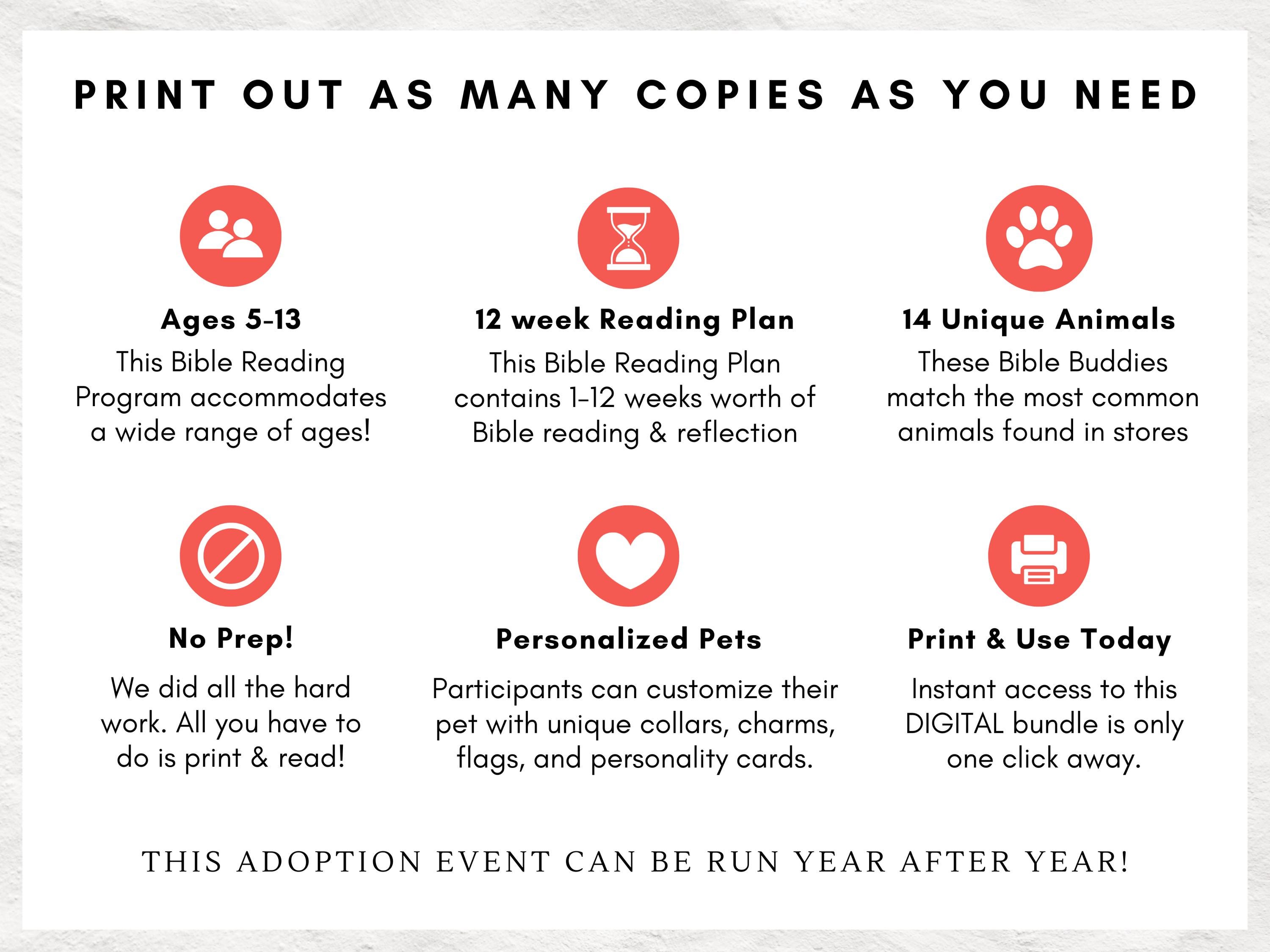 Bible Buddies Adoption Event Kit | Printable Kids Bible Reading Program ...