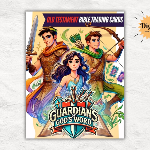 100 Printable Bible Trading Cards | Guardians of God's Word | Old Testament | Christian Sunday School Reward & Collectable Game | All Ages