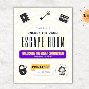 Bible Study Escape Room Quest | Matthew 28 | Unlocking the Great Commission | Interactive Printable Game Kit for Christian Teens & Adults
