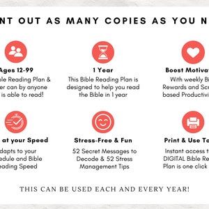 52 Week Bible Reading Plan and Planner | Read the Bible in 1 Year ...