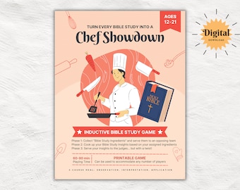 Inductive Bible Study Game for Teens and Adults | Chef Showdown | Cook up New Bible Insights using the Three Steps of Inductive Bible Study