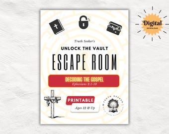 Bible Study Escape Room Game | Ephesians 2 |  Decoding the Gospel | Church Printable Kit for Teens & Adults | Youth Group Game | Christian