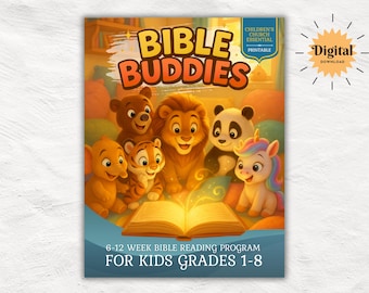 Bible Buddies Adoption Event Kit | Printable Kids Bible Reading Program | Christian Digital Download for Children&#39;s Church Sunday School VBS