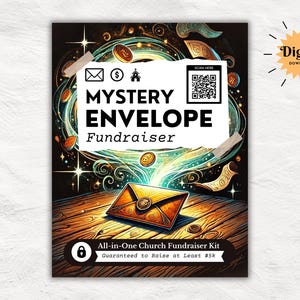 Mystery Envelope Fundraiser Printable Kit |  Ultimate Church Fundraiser All-in-One Toolkit | 100 Custom Bible Inspired Mystery Envelopes