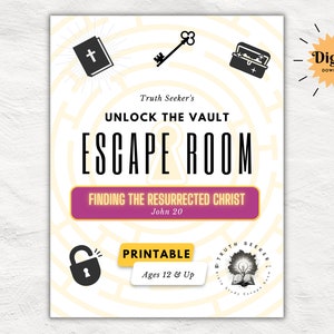 Bible Study Escape Room Game | John 20 |  Resurrection | Easter Escape Room Printable Kit for Teens & Adults | Youth Group Game