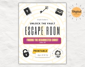 Bible Study Escape Room Game | John 20 |  Resurrection | Easter Escape Room Printable Kit for Teens & Adults | Youth Group Game