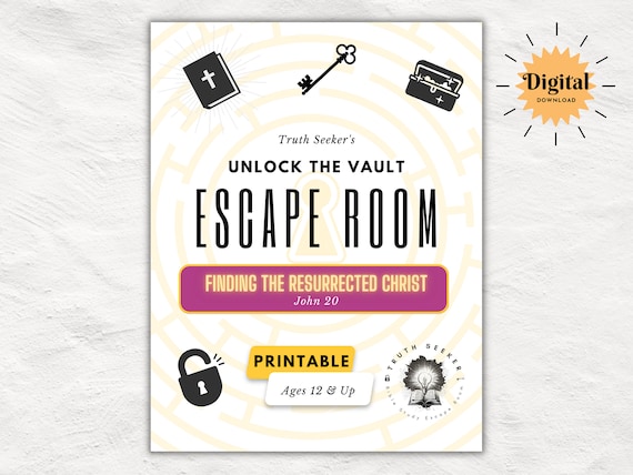 Bible Study Escape Room Game | John 20 |  Resurrection | Easter Escape Room Printable Kit for Teens & Adults | Youth Group Game