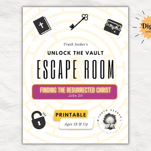 Bible Study Escape Room Game | John 20 |  Resurrection | Easter Escape Room Printable Kit for Teens & Adults | Youth Group Game