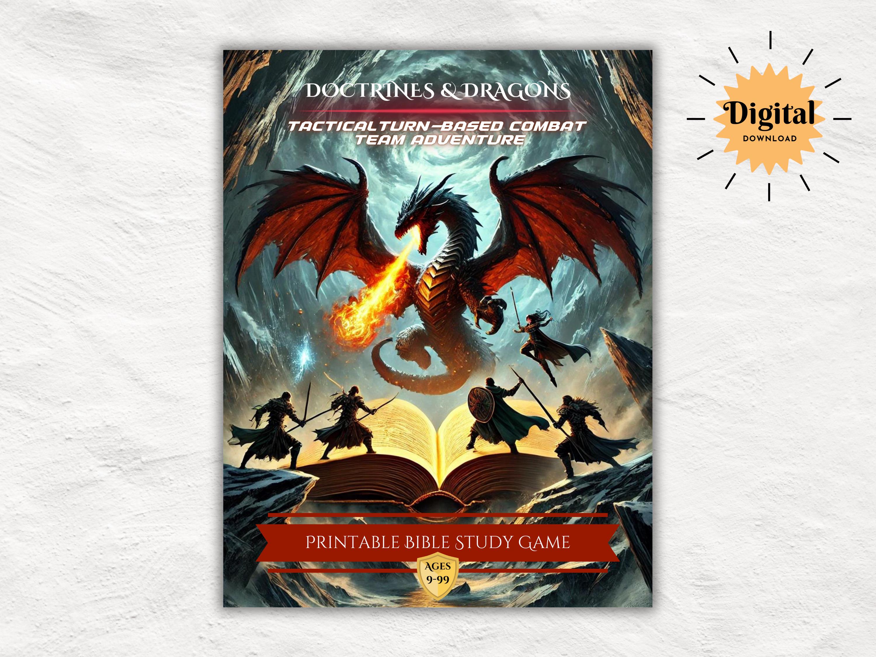 Doctrines and Dragons | Printable Inductive Bible Study Game | Tactical Turn-Based Team Game for Bible Study | Church & Youth Group Game