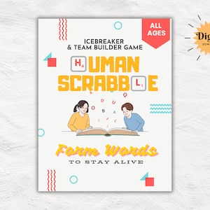 Human Scrabble Icebreaker & Teambuilder Game | Classroom | Youth Group | Church  | Retreat | Teachers, Pastors and Coaches| Digital Download
