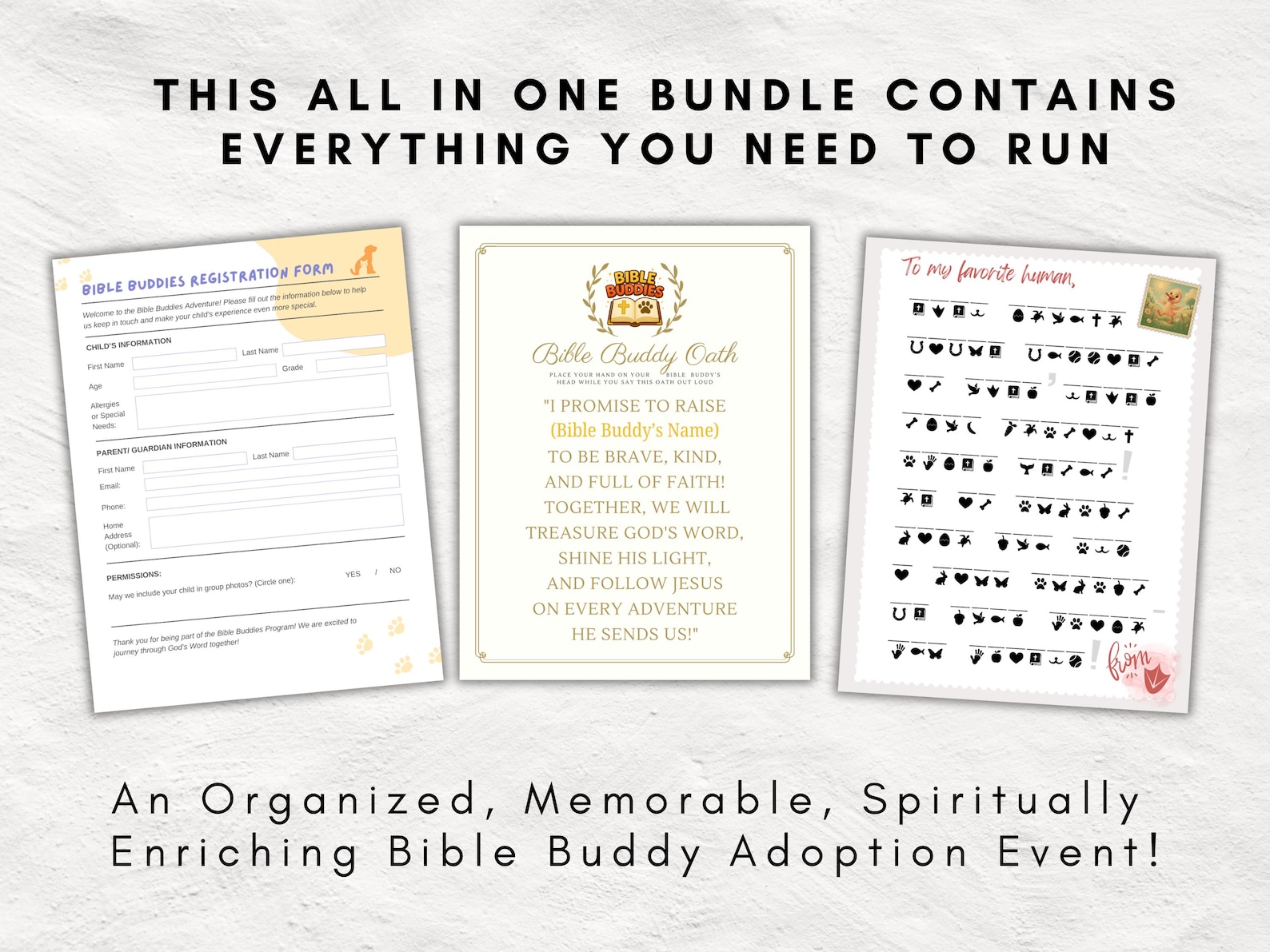 Bible Buddies Adoption Event Kit | Printable Kids Bible Reading Program ...