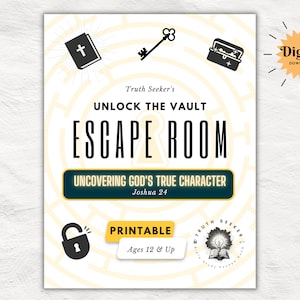 Bible Study Escape Room Quest | Joshua 24 | Interactive Bible Study Escape Room Game | Engaging Printable Kit for Teens & Adults