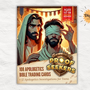 Christian Apologetics Curriculum for Teens | 108 Bible Evidence Trading Cards Game | Youth Group Lessons | Homeschool | Christian Printable