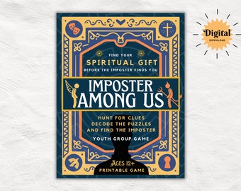 Uncover Your Spiritual Gifts | Imposter Among Us Printable Youth Group Game | Murder Mystery Team Builder Church Game | Spiritual Gift Test