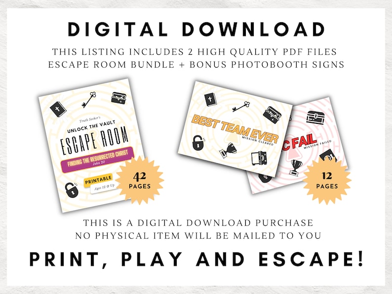 Bible Study Escape Room Game | John 20 | Resurrection | Easter Escape Room Printable Kit for Teens & Adults | Youth Group Game image 11