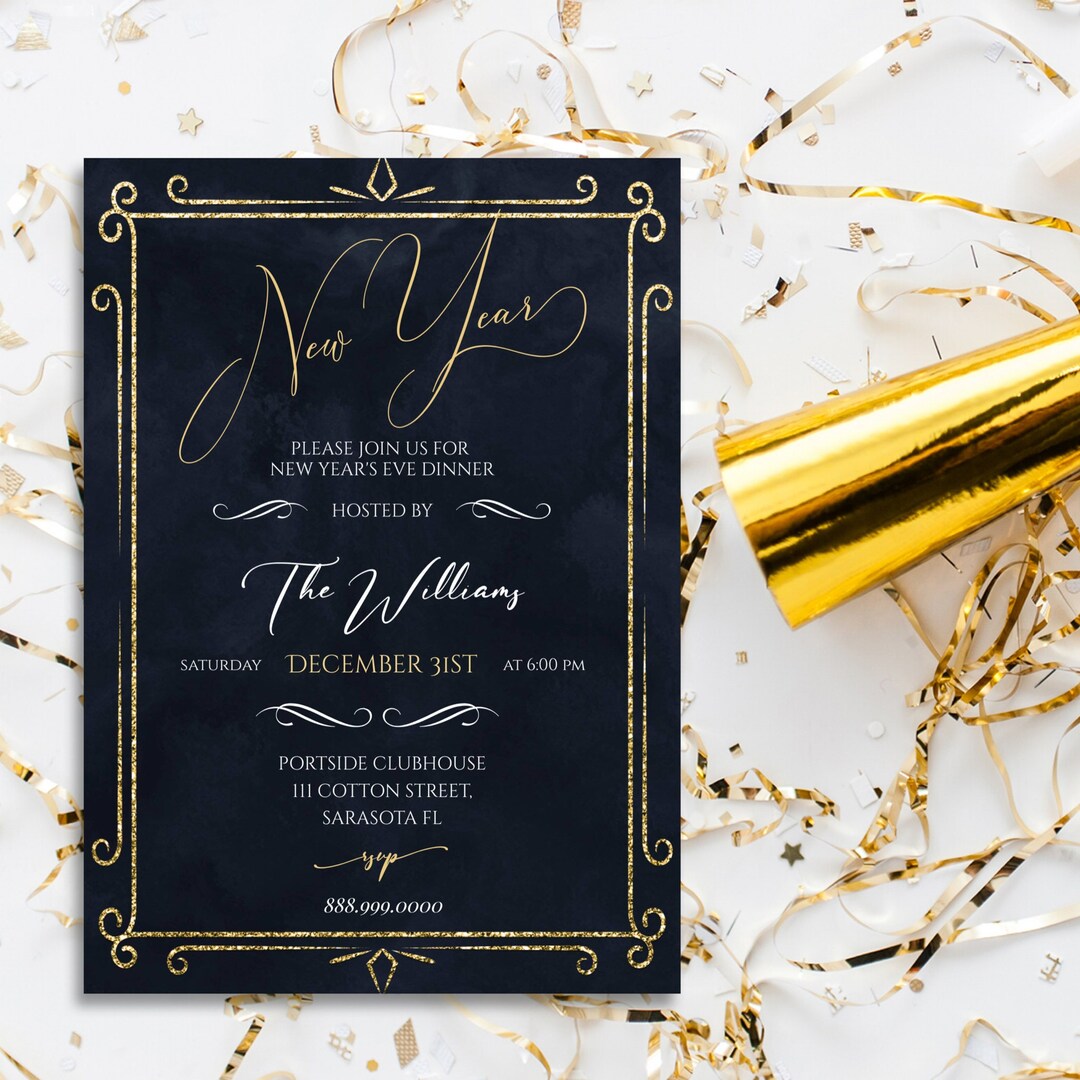 New Years Party Printable Invitation Template New Years - Etsy
