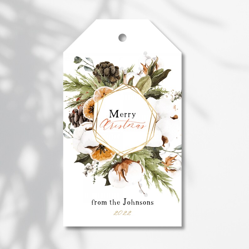 Christmas Gift Tag Template Printable Holiday Gift Tag Etsy