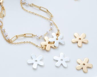 10 STÜCKE Dainty Blumen Charms, für Schmuckherstellung Anhänger Liefert Zubehör, DIY Messing 14k vergoldet Zubehör