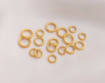 30PCS 4mm/5mm/6mm/7mm 14K Gold Filled Color Retaining Opening Ring Accessories DIY Handmade Jewelry Connection Materials Jewelry Connection
