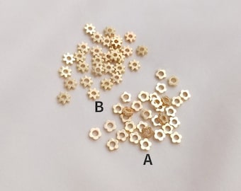 100PCS 14K Gold Filled 4mm Sunflower Plum Blossom Spacer Handmade Beaded Spacer DIY Handmade Bracelet Necklace Jewelry Accessories