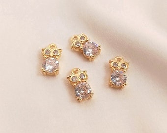 8PCS 14K Gold Filled 6,3 * 10,5 mm Eule Anhänger, Charm Anhänger, Geschenk für sie, DIY Handgemachte Schmuck Zubehör Armbänder Anhänger Materialien