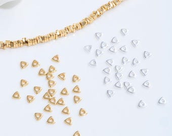100 STÜCKE Dainty Dreieck Spacer Perlen, Schmuckzubehör, Armband-Halskette machen, DIY Messing 14k vergoldet Zubehör