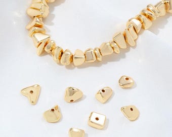 50PCS Dainty Irregular mixed Spacer Beads, Jewelry Findings Making Bracelet Necklace Supplies , DIY Brass 14k Gold Plated Accessories