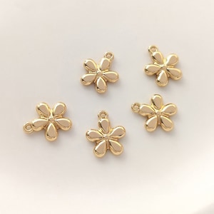 20PCS 14K Gold Filled Color Retention Flower Jewelry Pendant With Pendant DIY Handmade Jewelry Material Bracelet Necklace Pendant Accessorie
