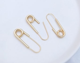6STK 14k Gold Filled Oval Charm, Pin Anhänger, Pin Verbinder, Pin Ohrringe DIY, Schmuckherstellung, Diy Material