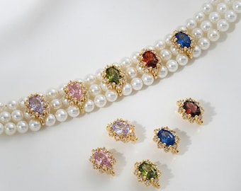 6 Stück zierliche Messing Spacer Perle für Schmuckherstellung Armband Halskette Lieferungen Zubehör DIY Messing 14K vergoldet Zubehör