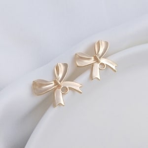 8PCS 14k Gold Filled Bowknot Earrings,Bow Post Earrings, Earrings Stud, Jewelry Making Material, Crafts Supplies, Earrings Diy
