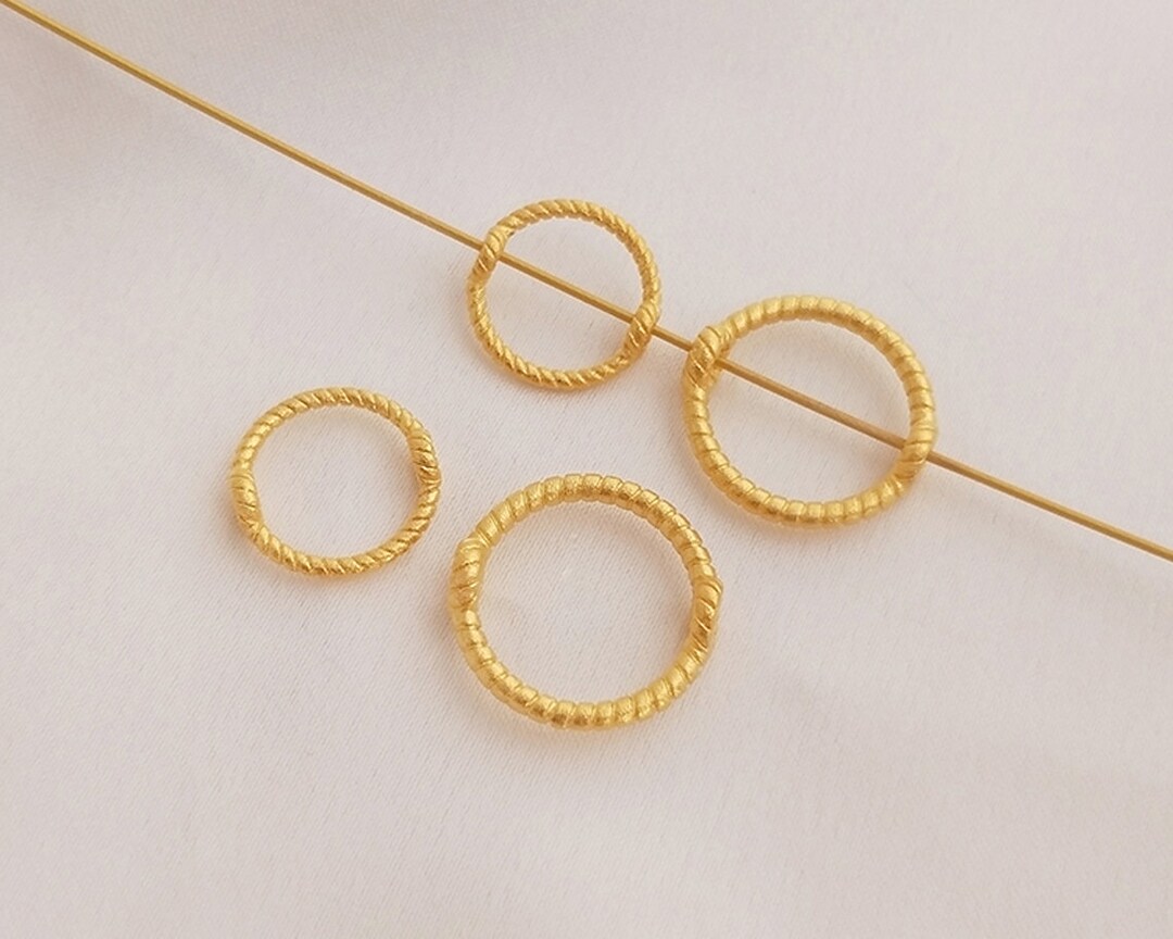 6PCS 14k Gold Filled Threaded Ring Shaped Spacer Bead, Ring Diy ...