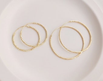 10PCS 14k Gold Filled Wine Glass Charm Hoops 35mm/50mm Circle Ear Hoop Wine Charm Rings Earring Hoops Wine Glass Charm Rings Beading Hoops