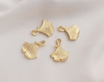 10PCS 14k Gold Filled Brass ginkgo leaf shape Charm, Statement Leaf Charms, Earring Findings, Jewelry Making, Diy Material, Jewelry Supplies