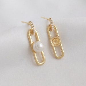 4 STÜCK 14k Gold Filled Cz Pave Ohrring mit Schleife,Perlen Tablett Ohrstecker,Rechteck Ohrstecker,Designer Schmuck Finden,925 Sterling Silber Ohrstecker
